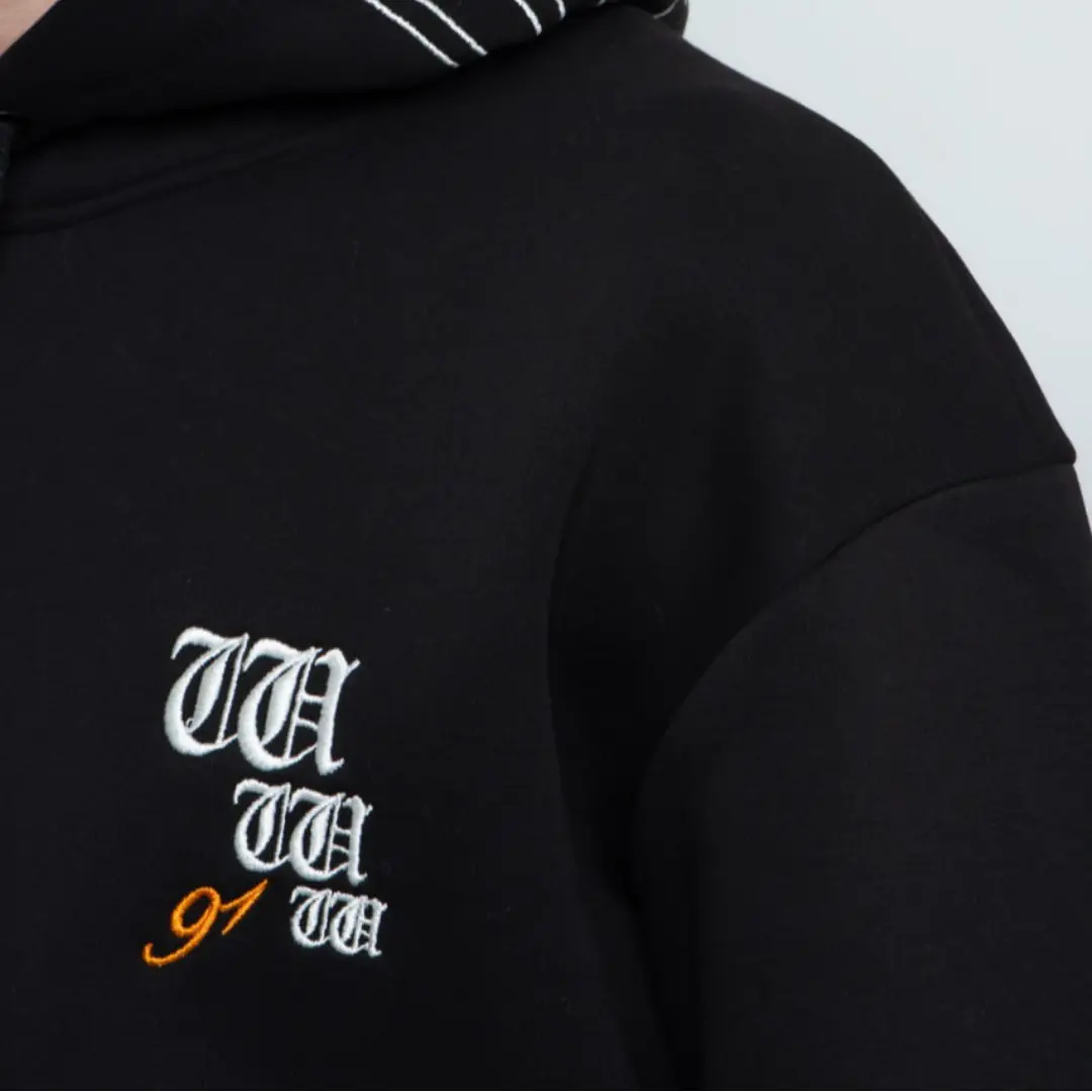 Siyah San Francisco Basketball Team Nakış Detaylı Hoodie