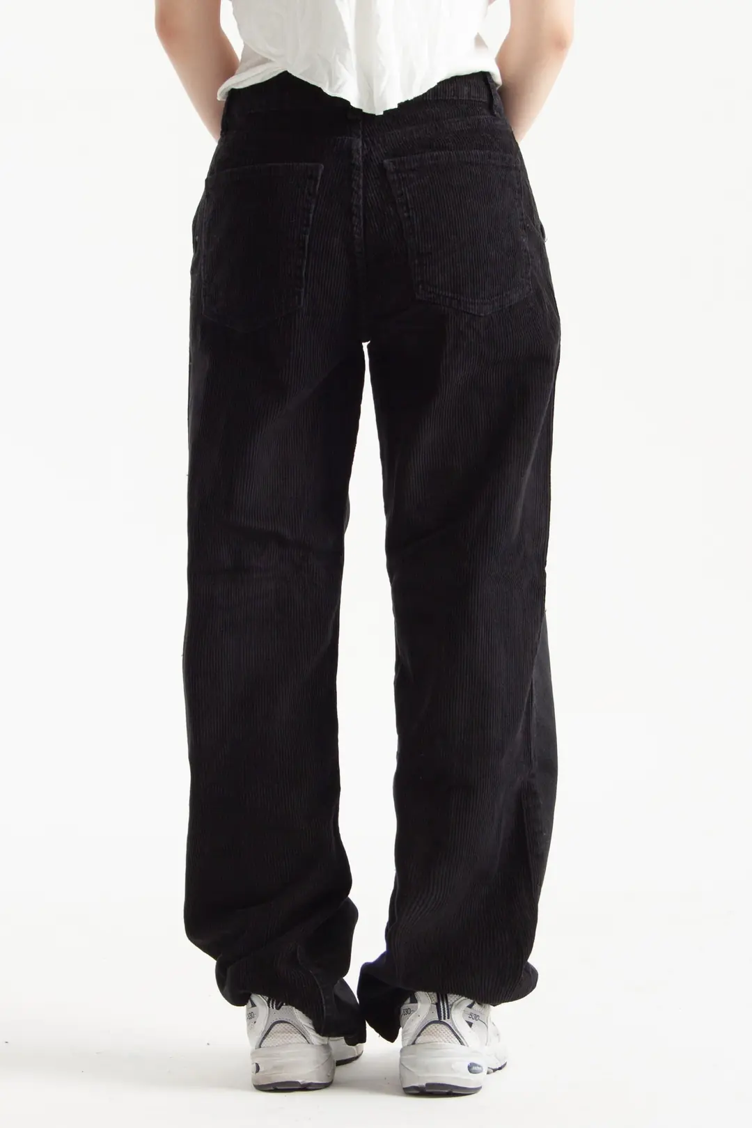 Antrasit Arkası Kadife Loose Fit Jean