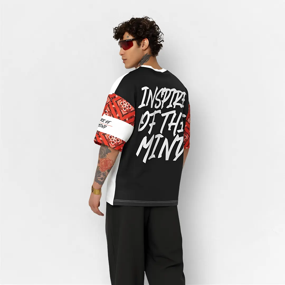 Off The System Detaylı Unisex Oversize Tişört