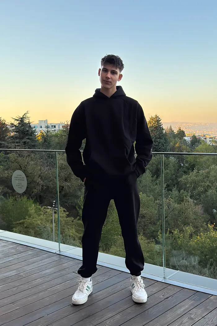 Unisex Siyah Oversize Eşofman Takımı