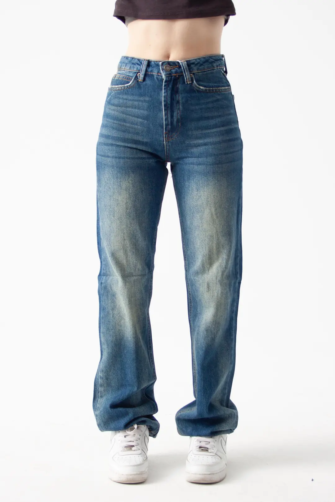 90's Vintage Viscon Kumaş Straight Jean