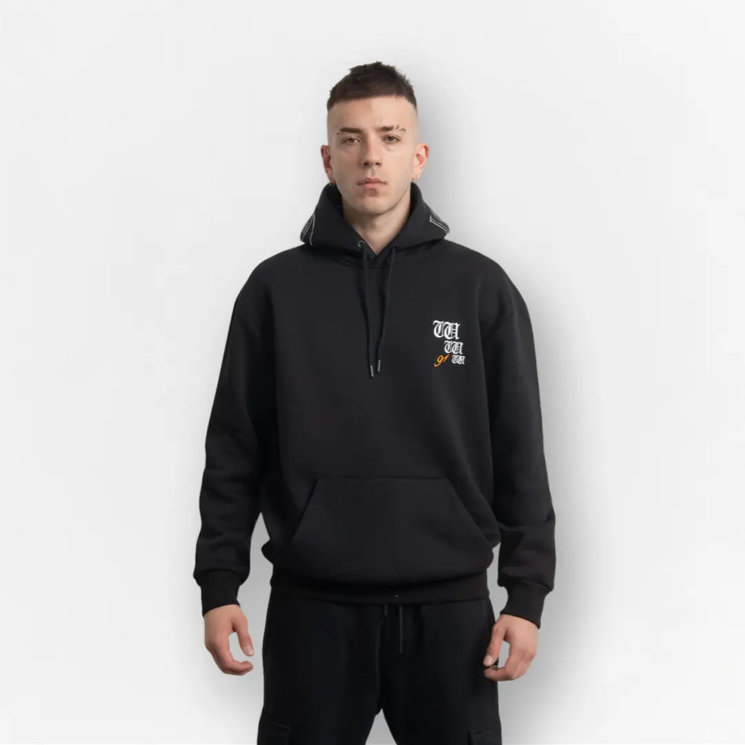 Ürün görseli: Siyah San Francisco Basketball Team Nakış Detaylı Hoodie