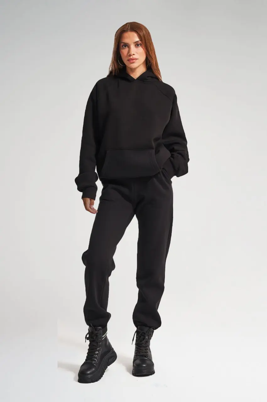 Unisex Siyah Oversize Eşofman Takımı