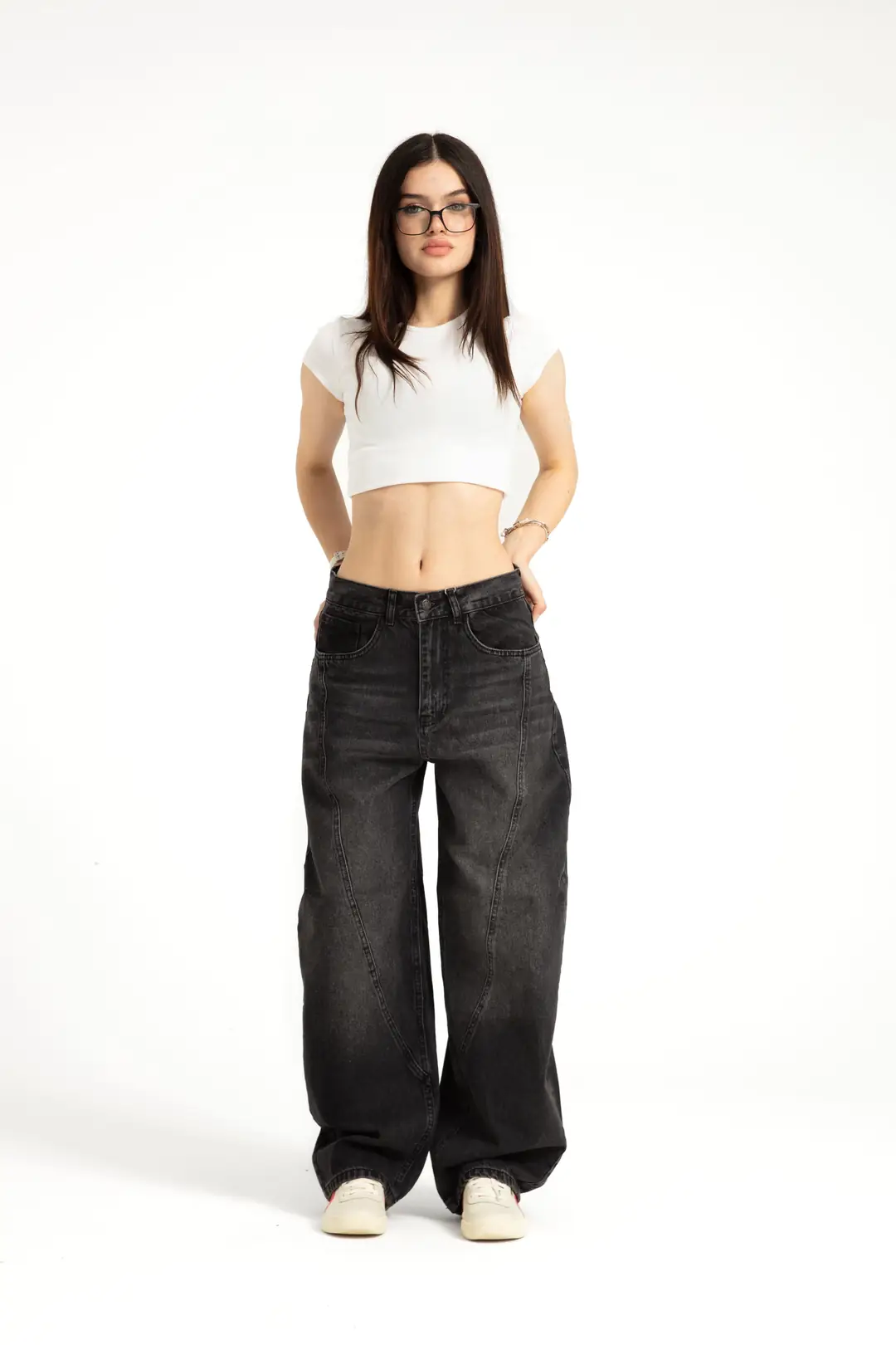 Antrasit Baggy Balloon Jean