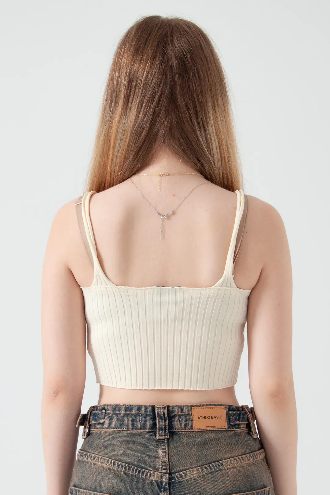 Ekru Crop Bluz