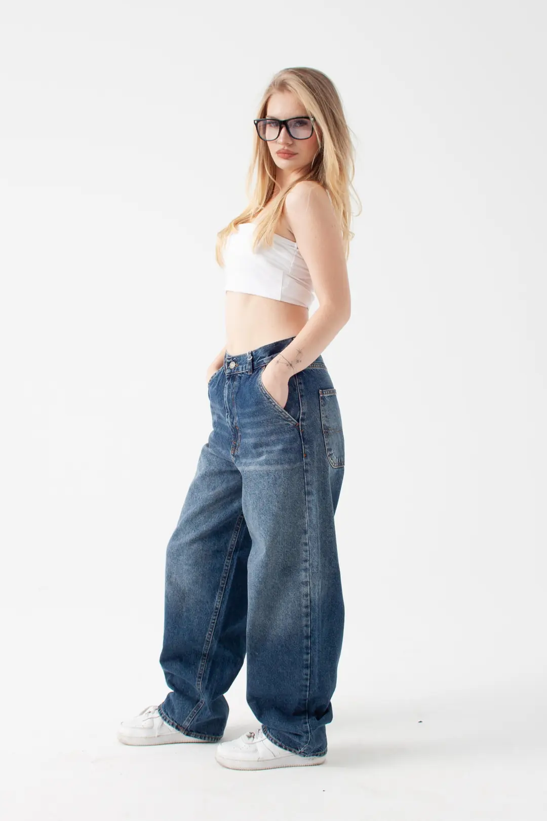 Ürün görseli: Koyu Mavi Skater Jean