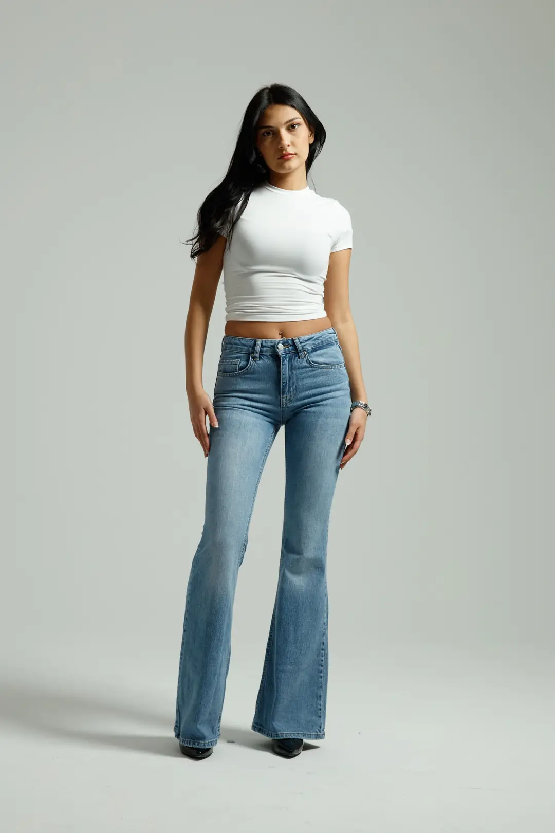 Buz Mavi Flare Jean