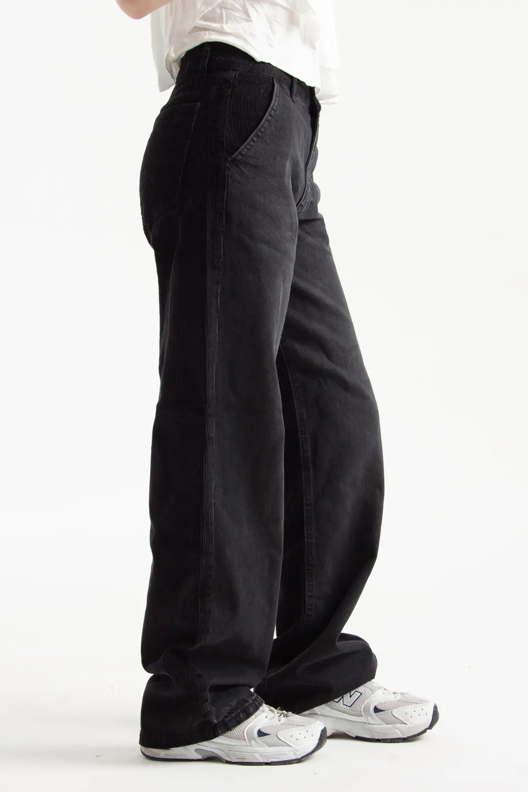 Antrasit Arkası Kadife Loose Fit Jean