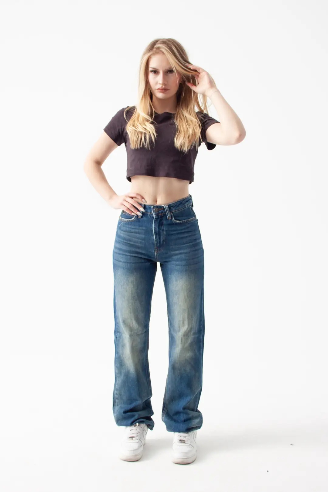 90's Vintage Viscon Kumaş Straight Jean