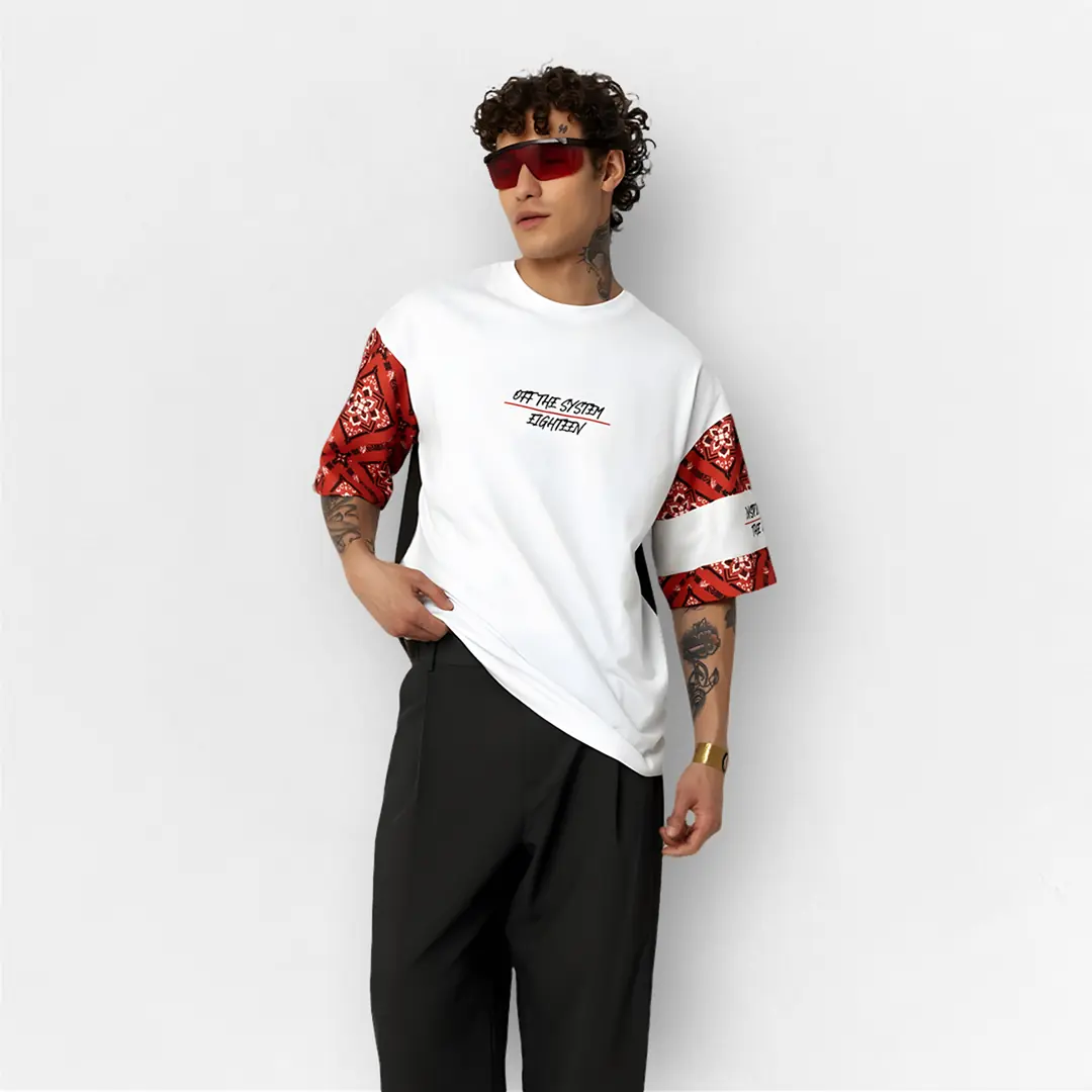 Ürün görseli: Off The System Detaylı Unisex Oversize Tişört