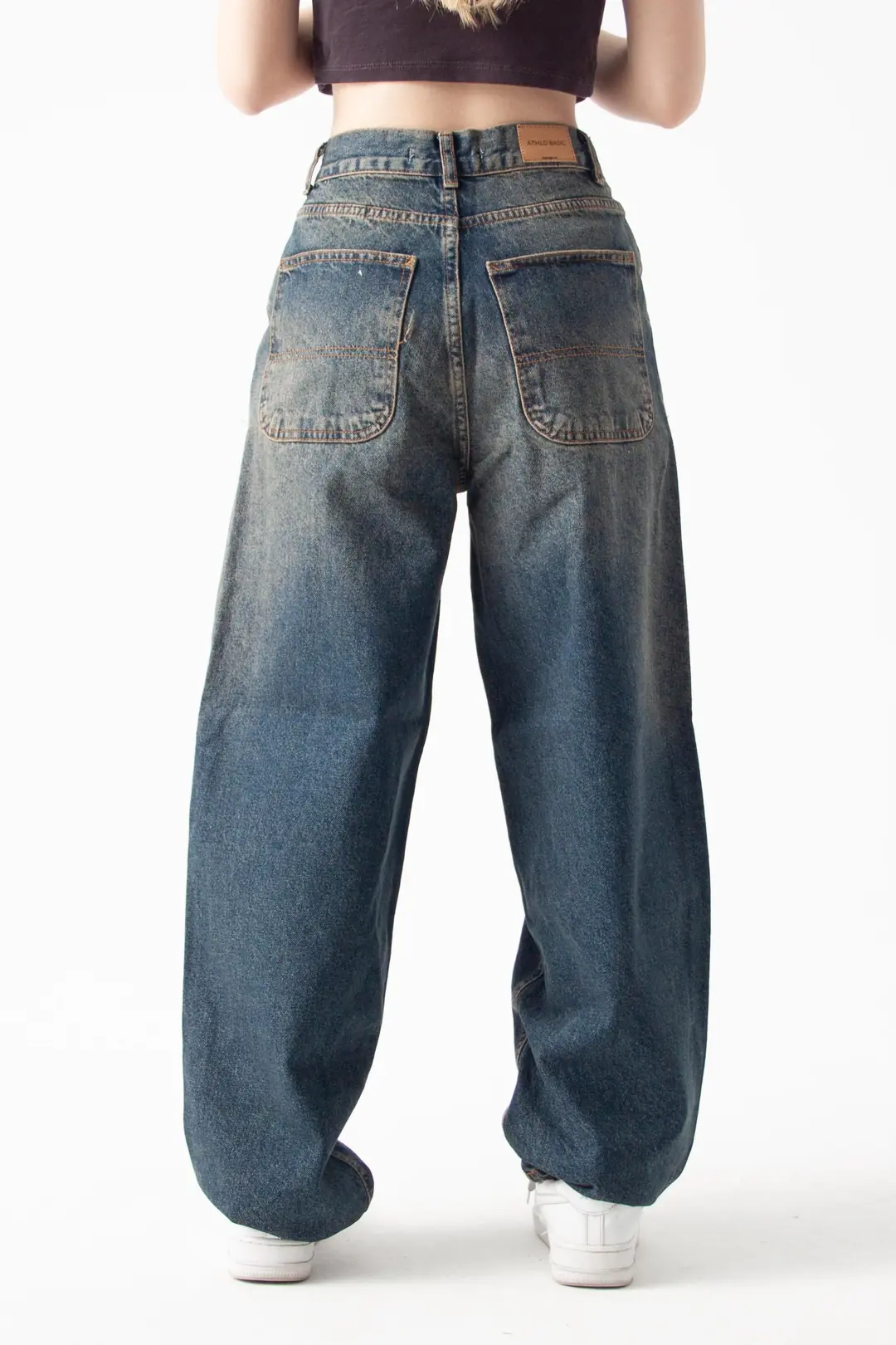 Koyu Mavi Tint Skater Jean
