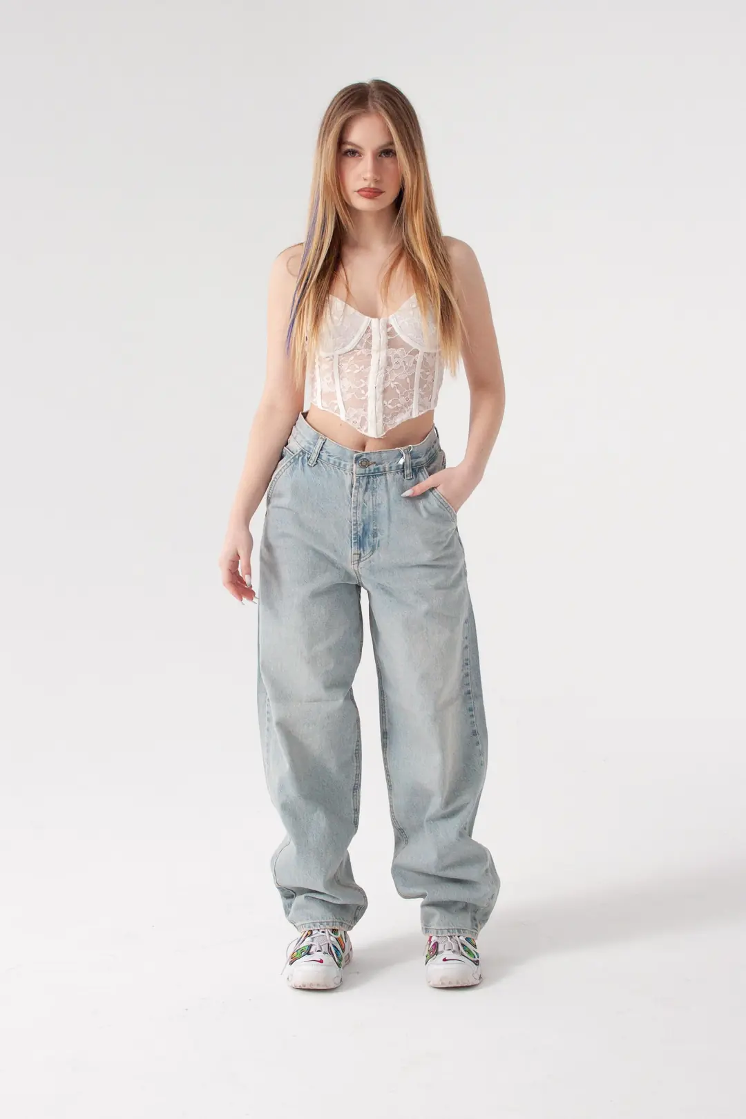 Açık Mavi Tint Skater Jean