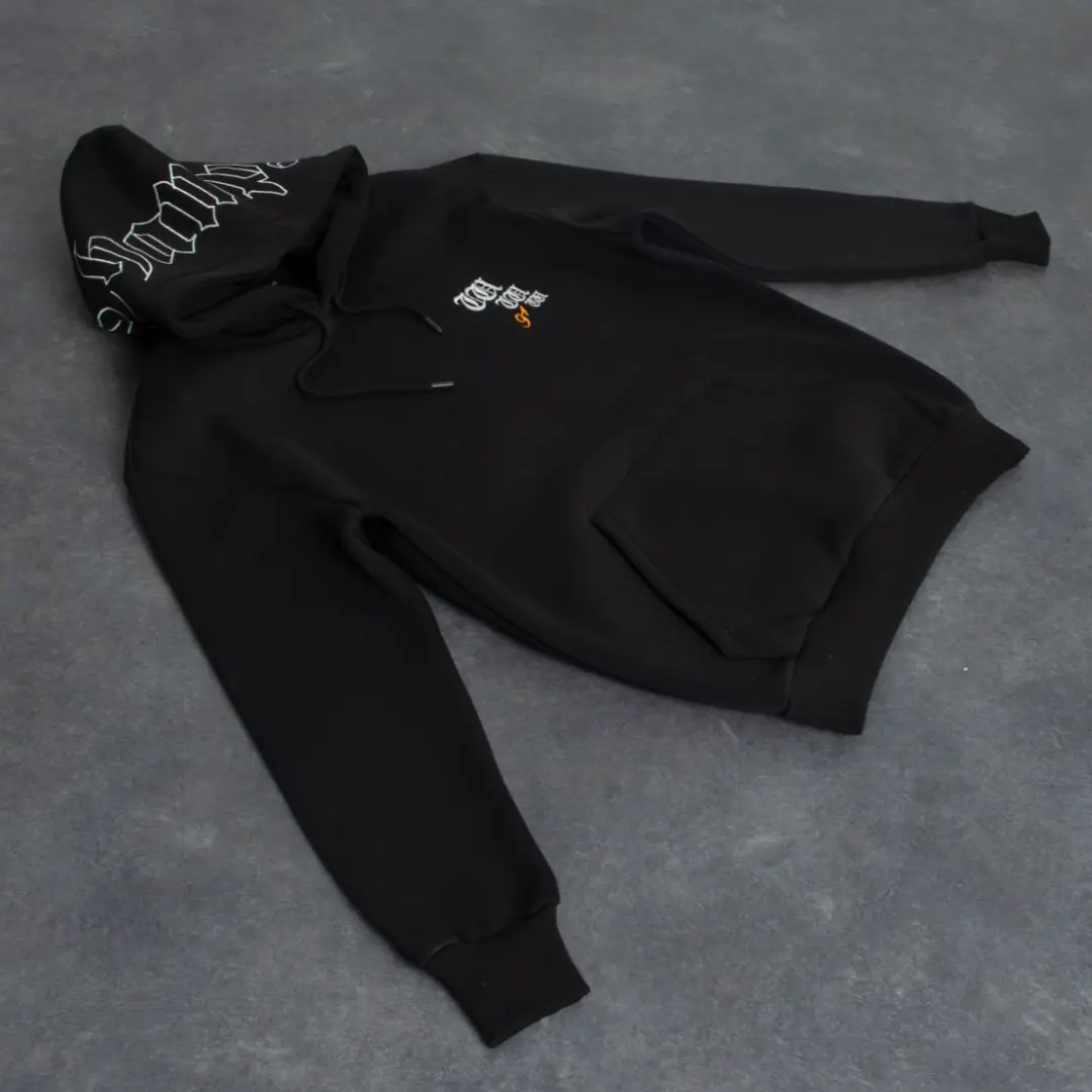 Siyah San Francisco Basketball Team Nakış Detaylı Hoodie
