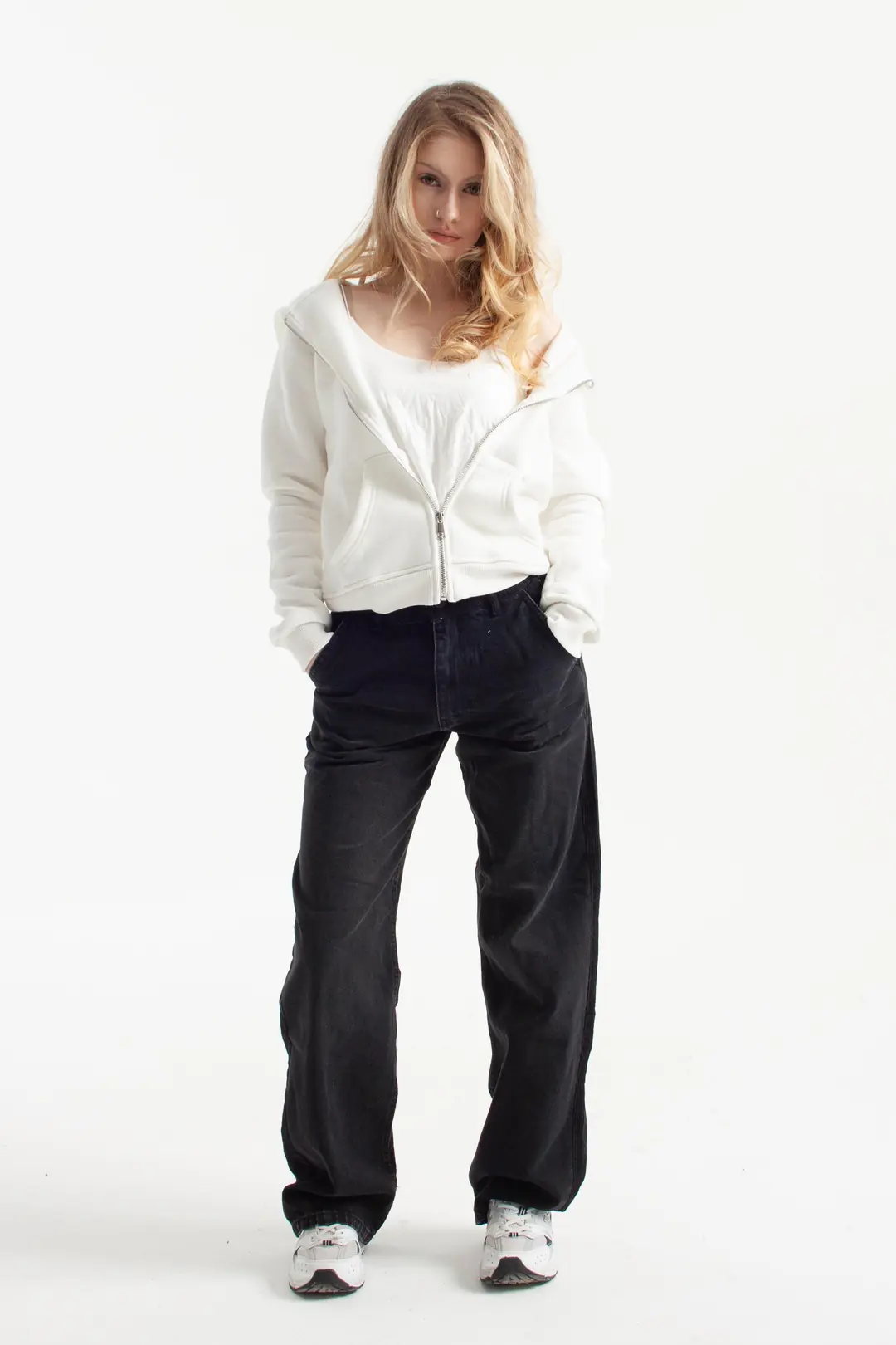 Antrasit Arkası Kadife Loose Fit Jean