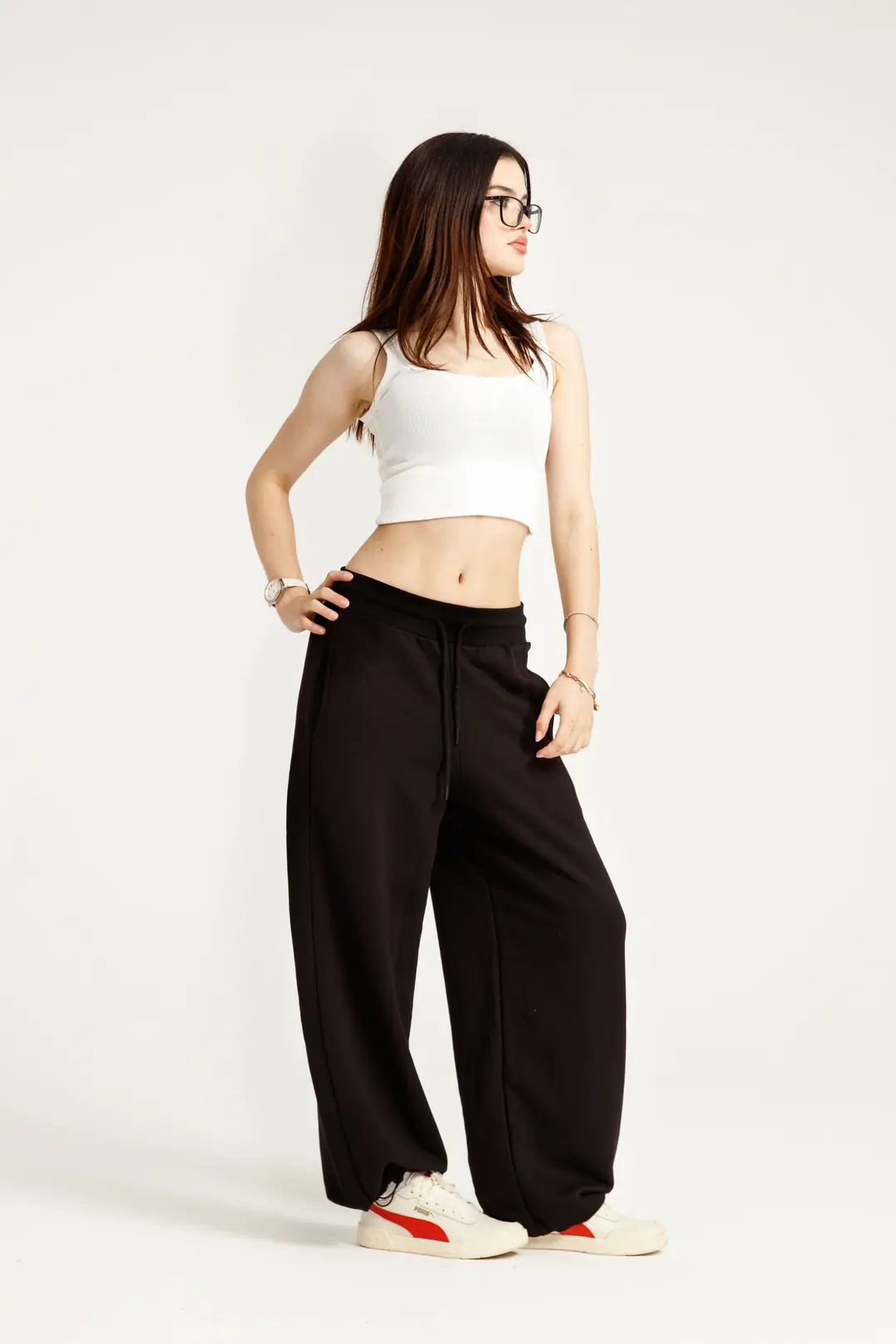 Athlo Ayarlanabilir Paça Barrel Fit Unisex Eşofman Altı